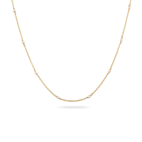 Gold Kalung Perhiasan Perak 925 Wanita & Pendek Swarovski Pearl Gold-plated