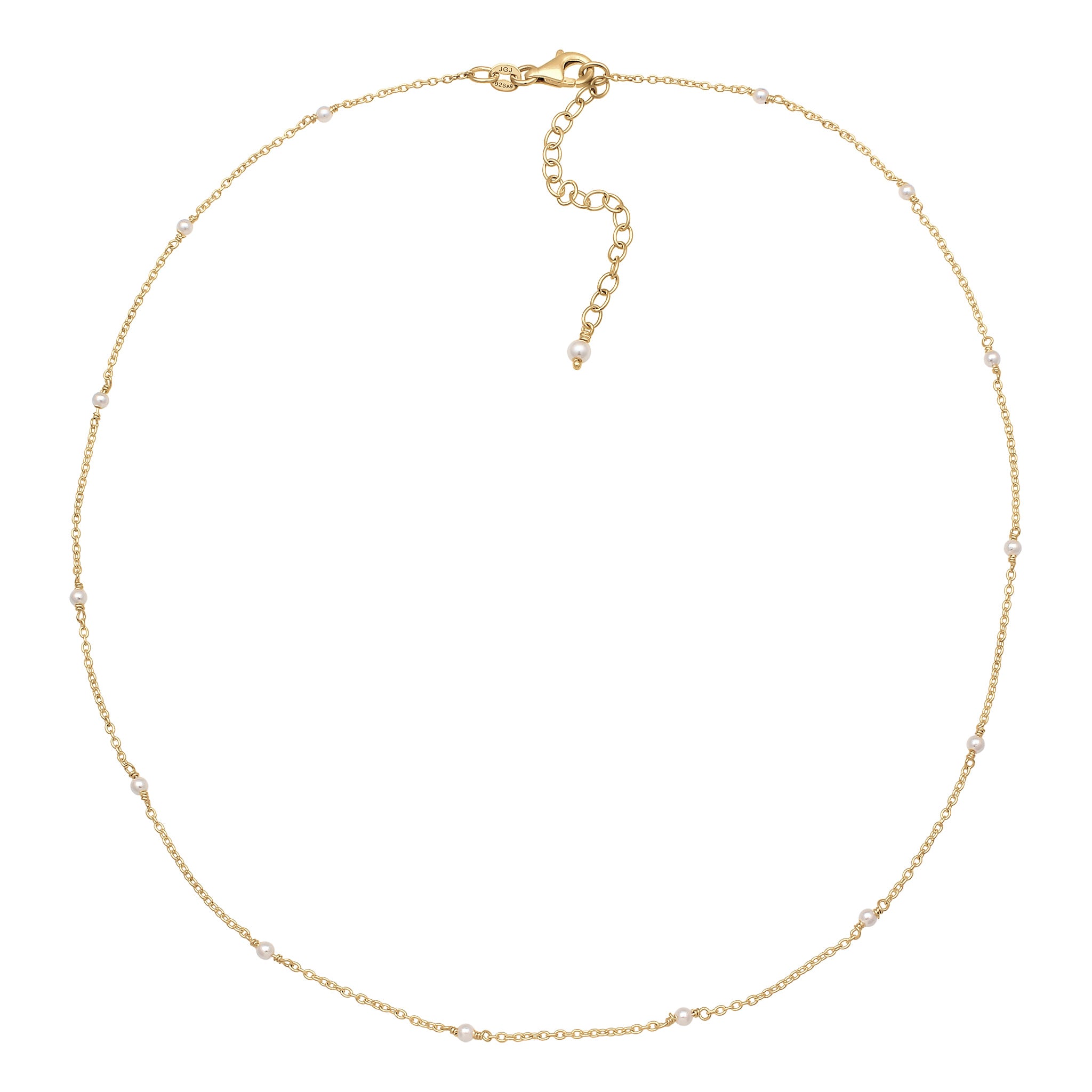 Gold Kalung Perhiasan Perak 925 Wanita & Pendek Swarovski Pearl Gold-plated