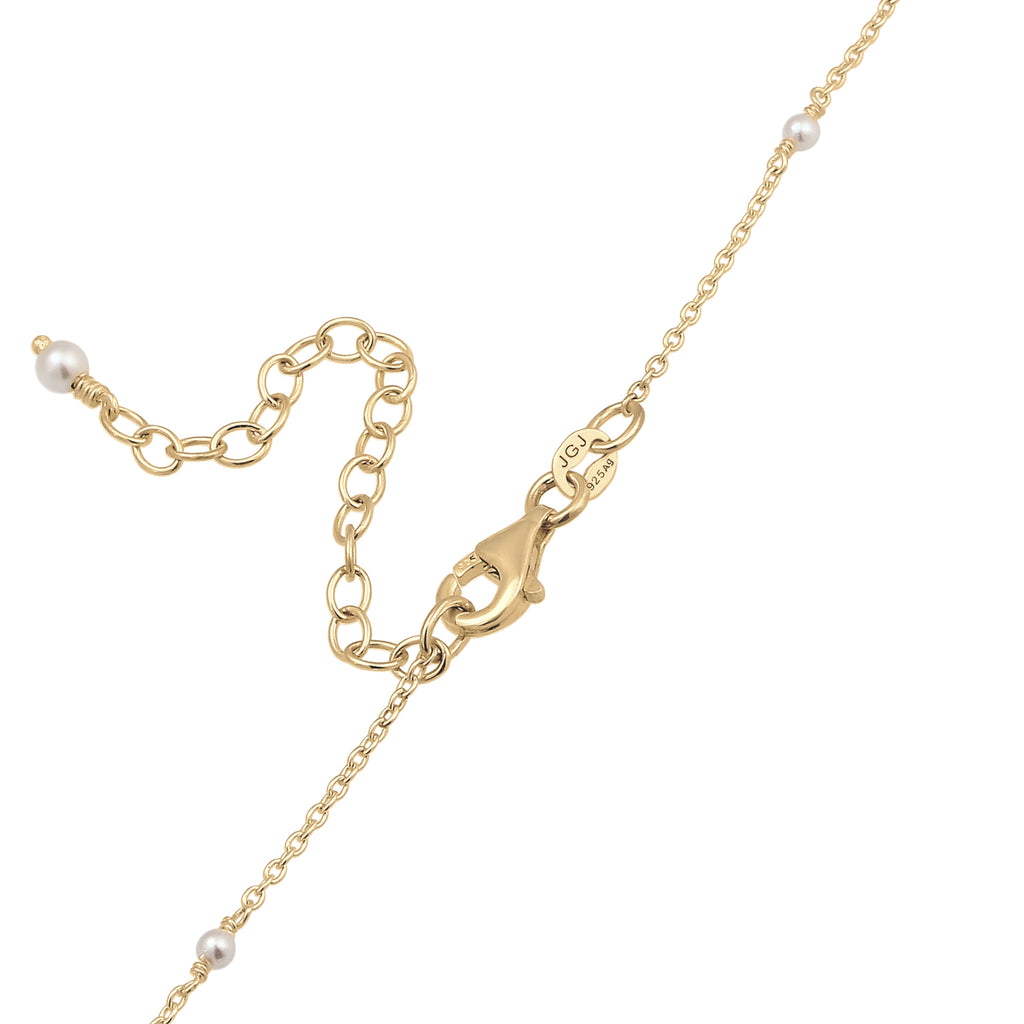 Gold Kalung Perhiasan Perak 925 Wanita & Pendek Swarovski Pearl Gold-plated