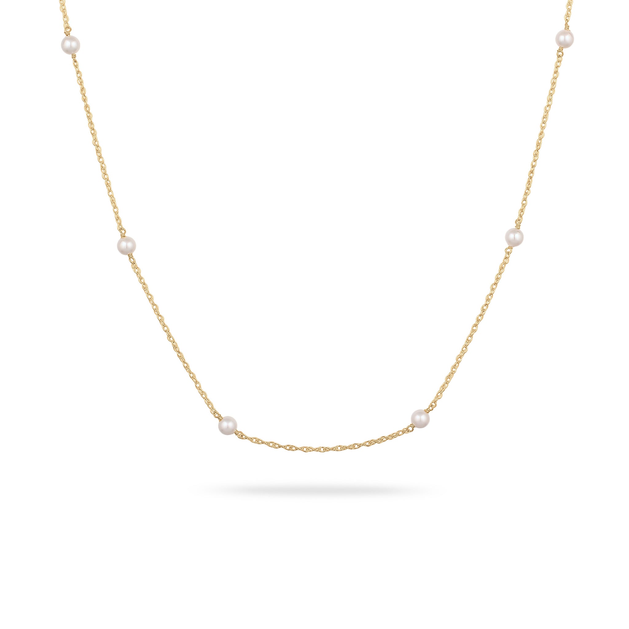 Gold Kalung Perhiasan Perak 925 Wanita Elegant Swarovski® Pearl Gold Plated