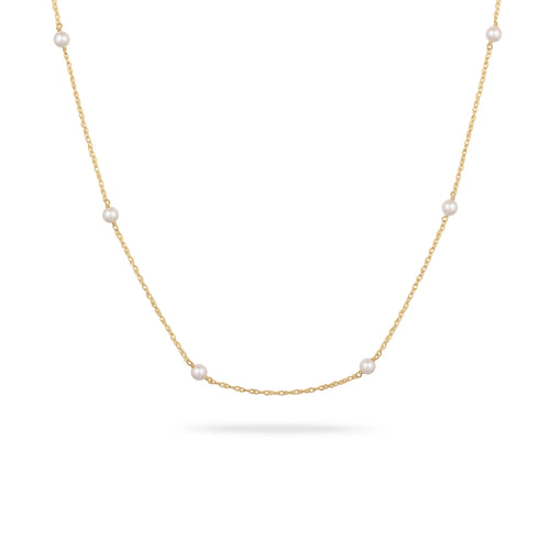 Gold Kalung Perhiasan Perak 925 Wanita Elegant Swarovski® Pearl Gold Plated