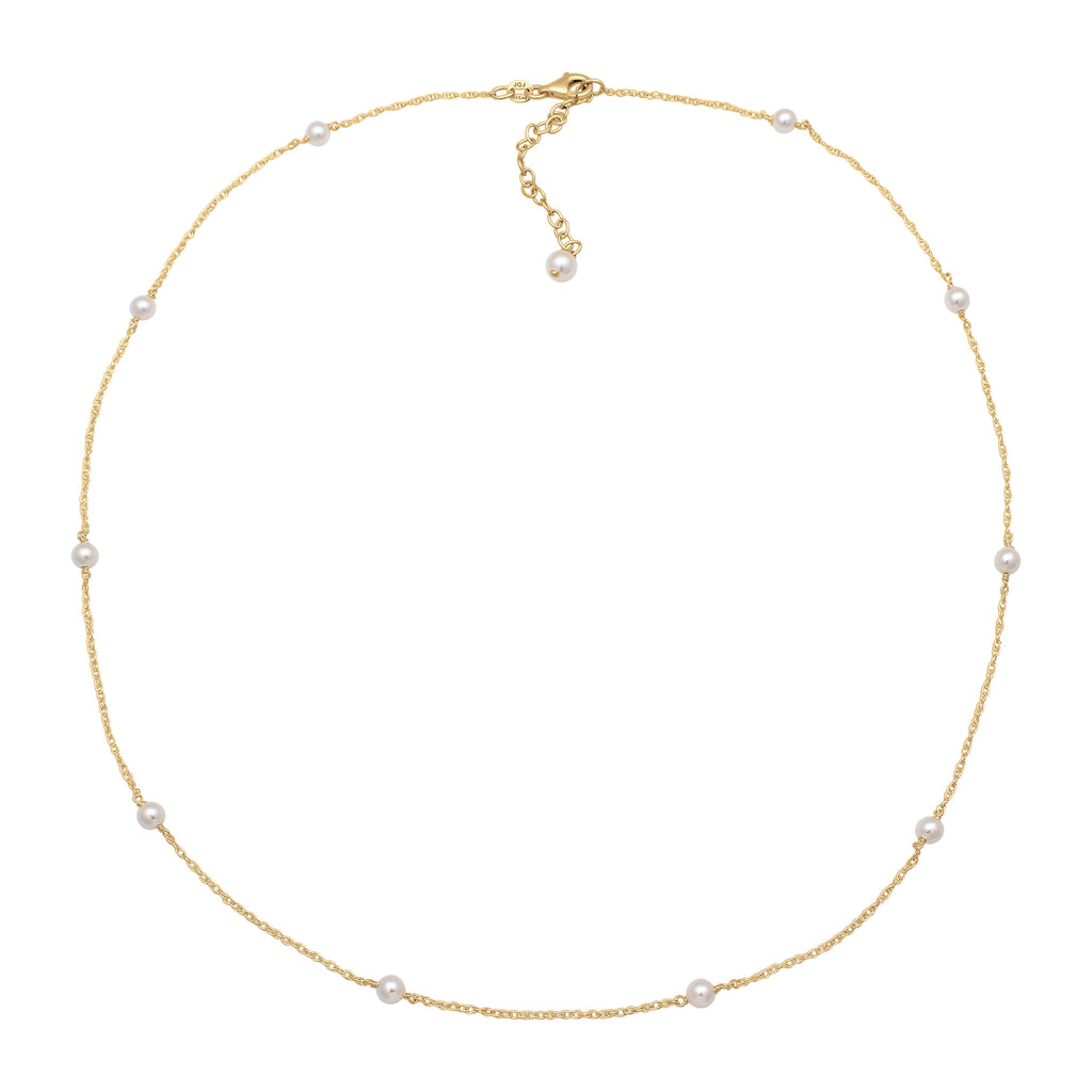 Gold Kalung Perhiasan Perak 925 Wanita Elegant Swarovski® Pearl Gold Plated
