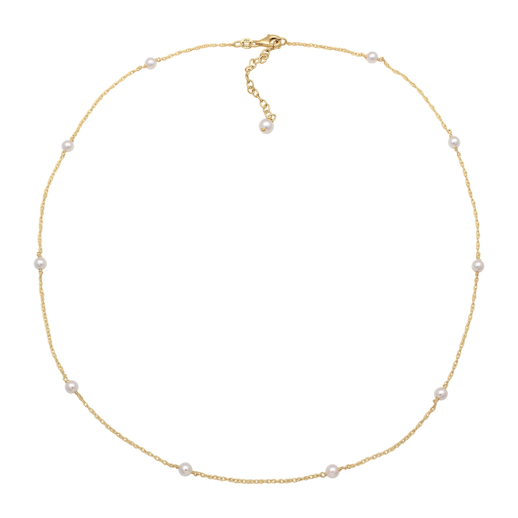 Gold Kalung Perhiasan Perak 925 Wanita Elegant Swarovski® Pearl Gold Plated