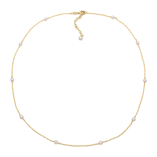 Gold Kalung Perhiasan Perak 925 Wanita Elegant Swarovski® Pearl Gold Plated