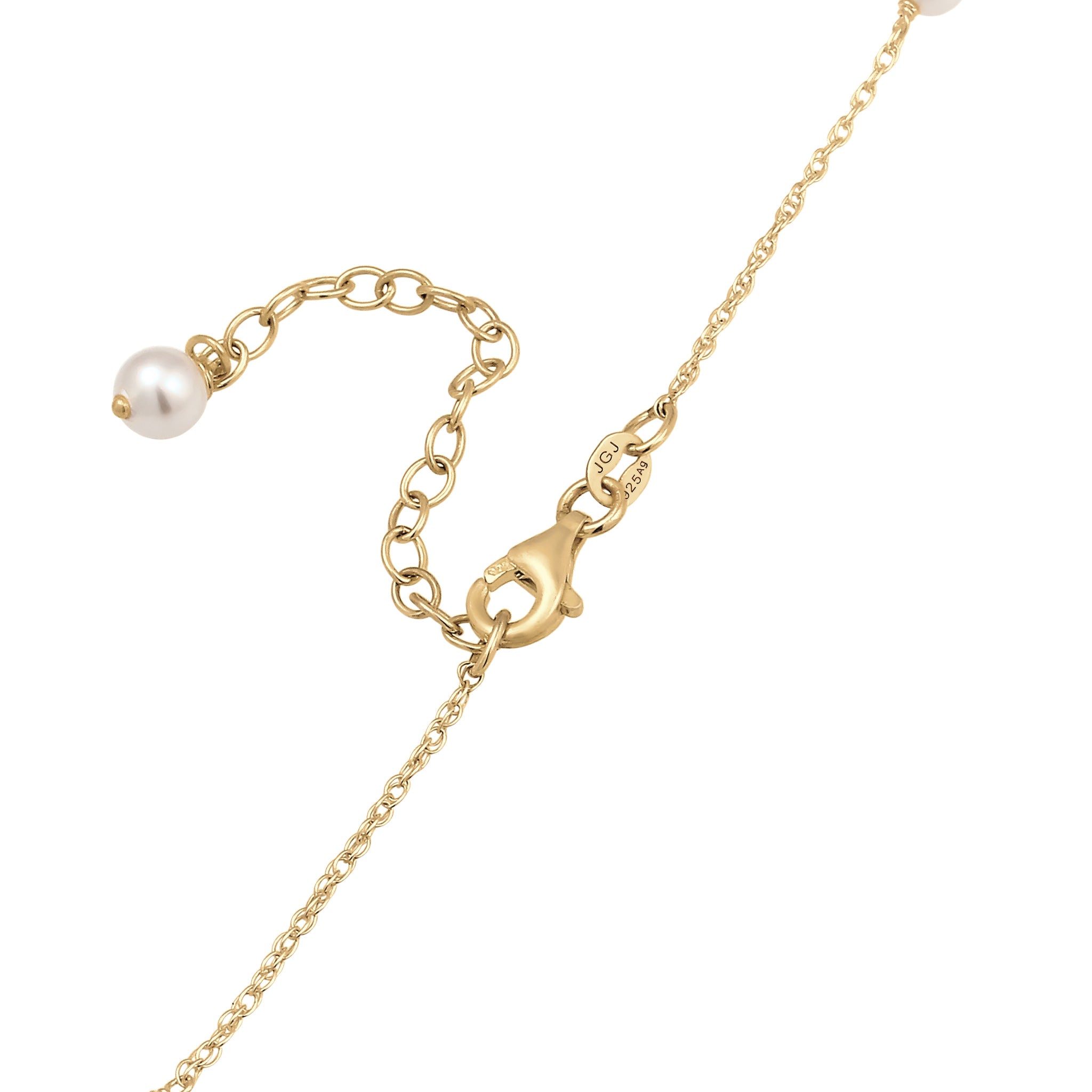 Gold Kalung Perhiasan Perak 925 Wanita Elegant Swarovski® Pearl Gold Plated