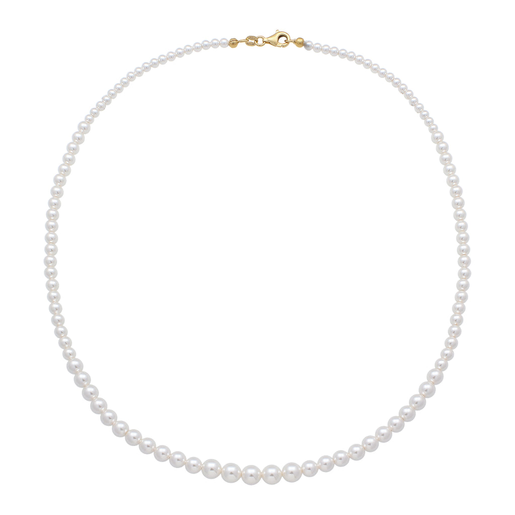 Gold Kalung Perhiasan Perak 925 Wanita Elegant Swarovski® Pearl Gold Plated