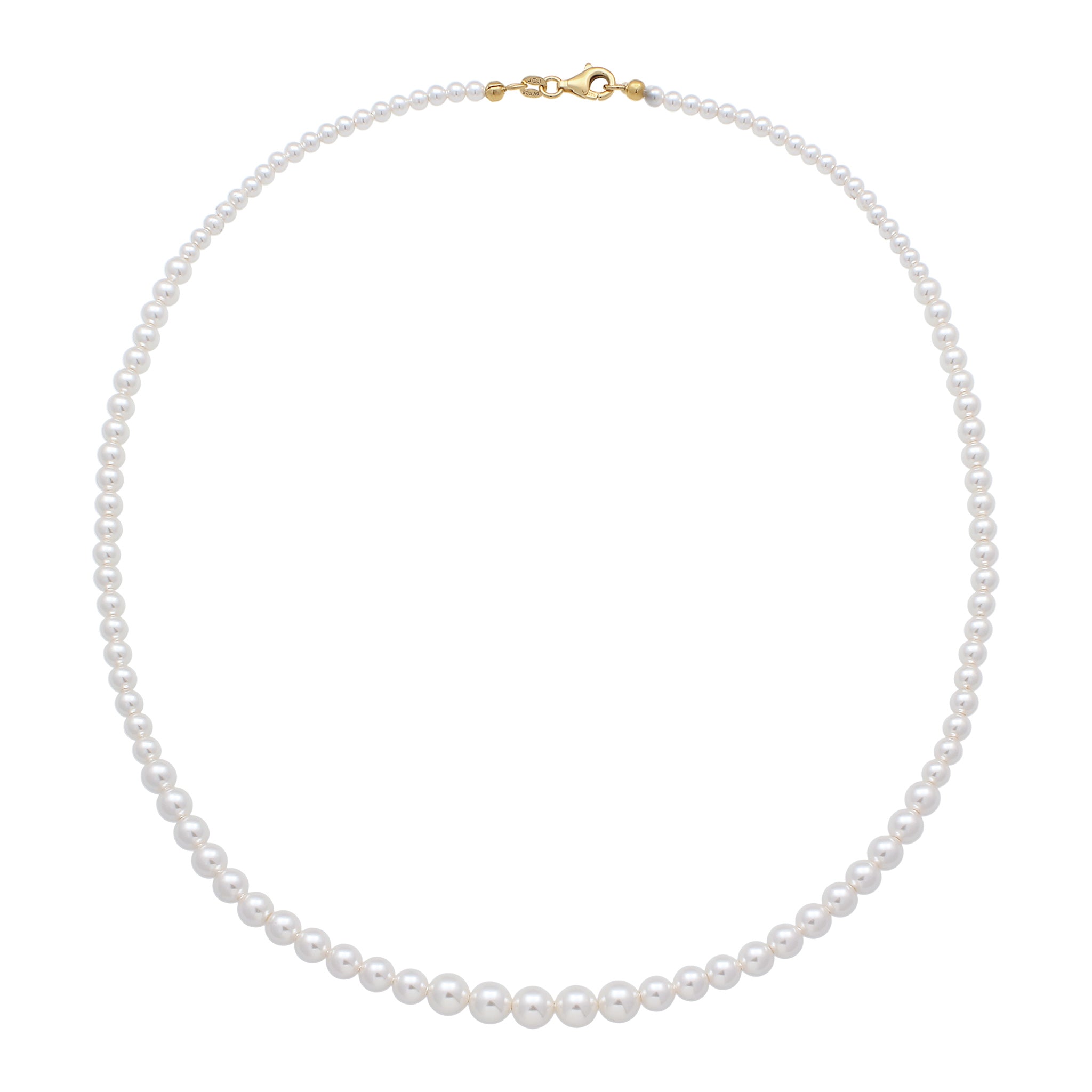 Gold Kalung Perhiasan Perak 925 Wanita Elegant Swarovski® Pearl Gold Plated