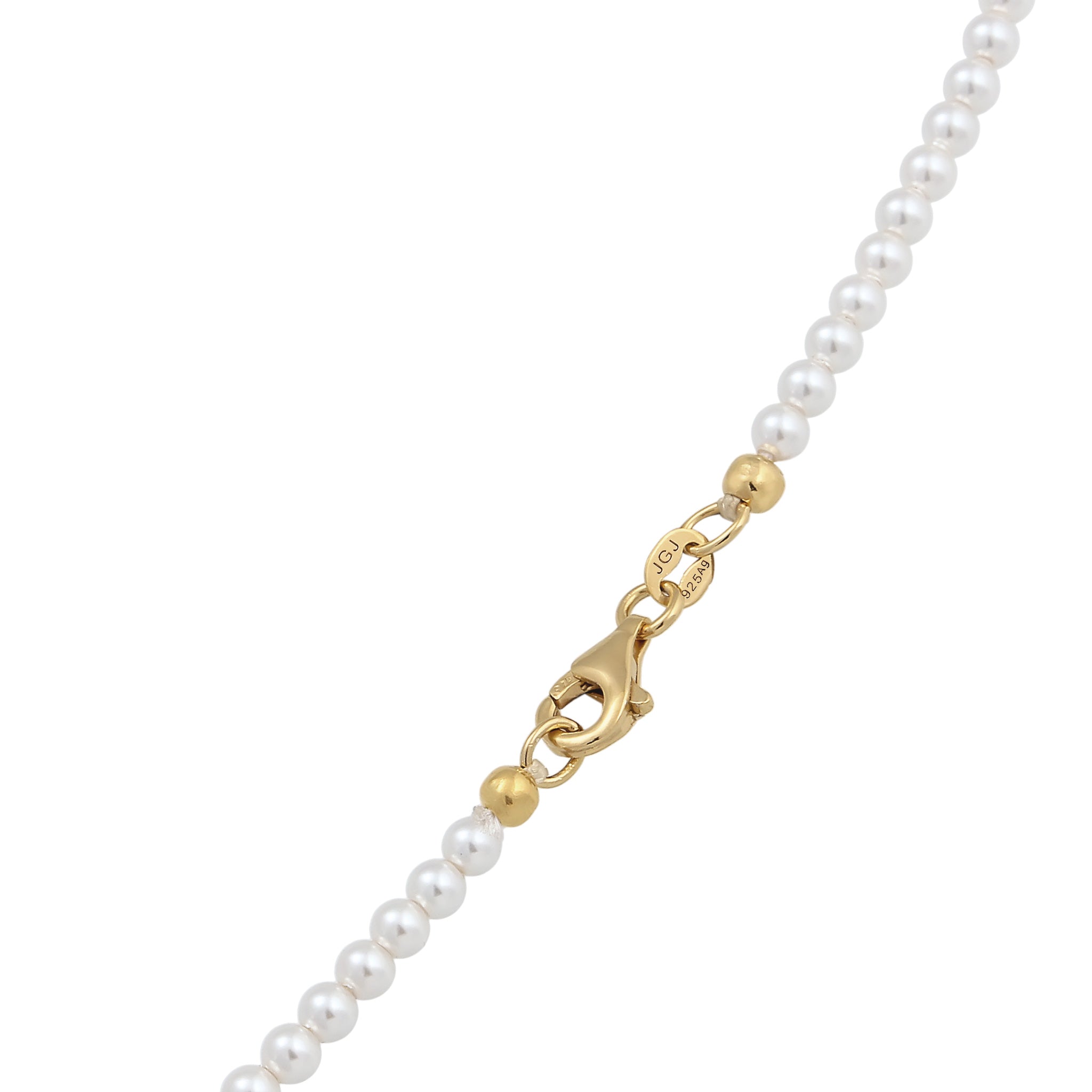Gold Kalung Perhiasan Perak 925 Wanita Elegant Swarovski® Pearl Gold Plated