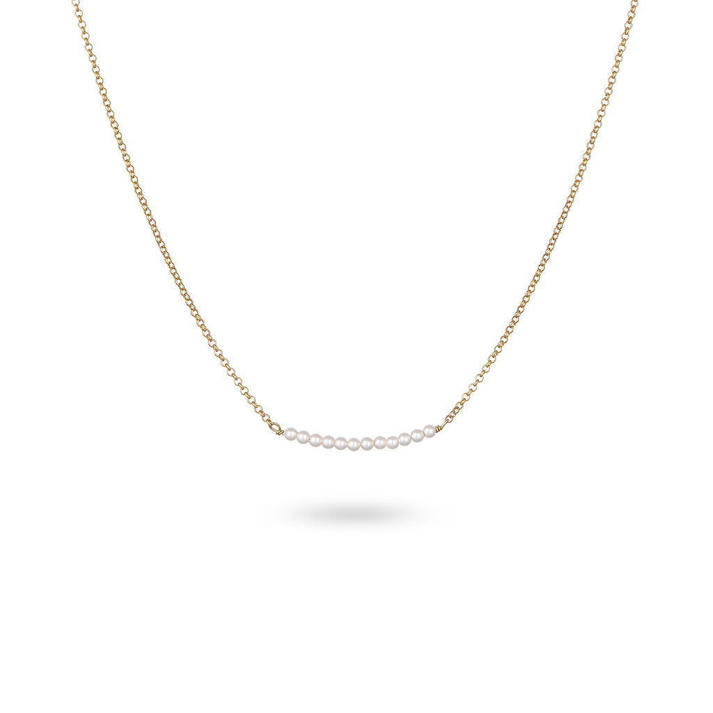 Gold Kalung Perhiasan Perak 925 Wanita Choker Swarovski® Pearl Gold Plated