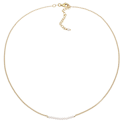 Gold Kalung Perhiasan Perak 925 Wanita Choker Swarovski® Pearl Gold Plated