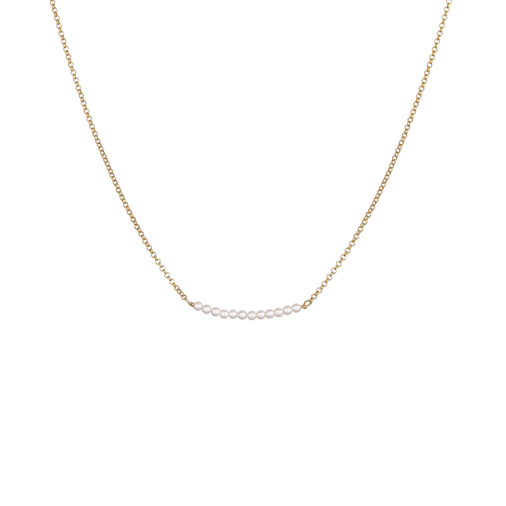 Gold Kalung Perhiasan Perak 925 Wanita Choker Swarovski® Pearl Gold Plated