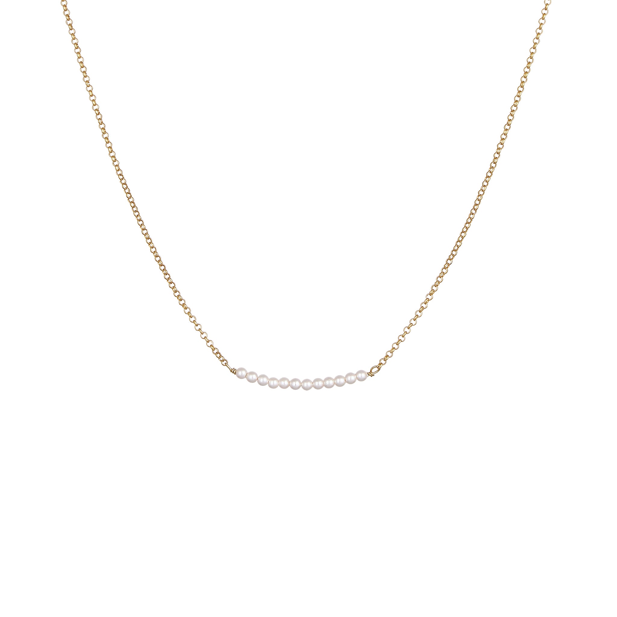 Gold Kalung Perhiasan Perak 925 Wanita Choker Swarovski® Pearl Gold Plated