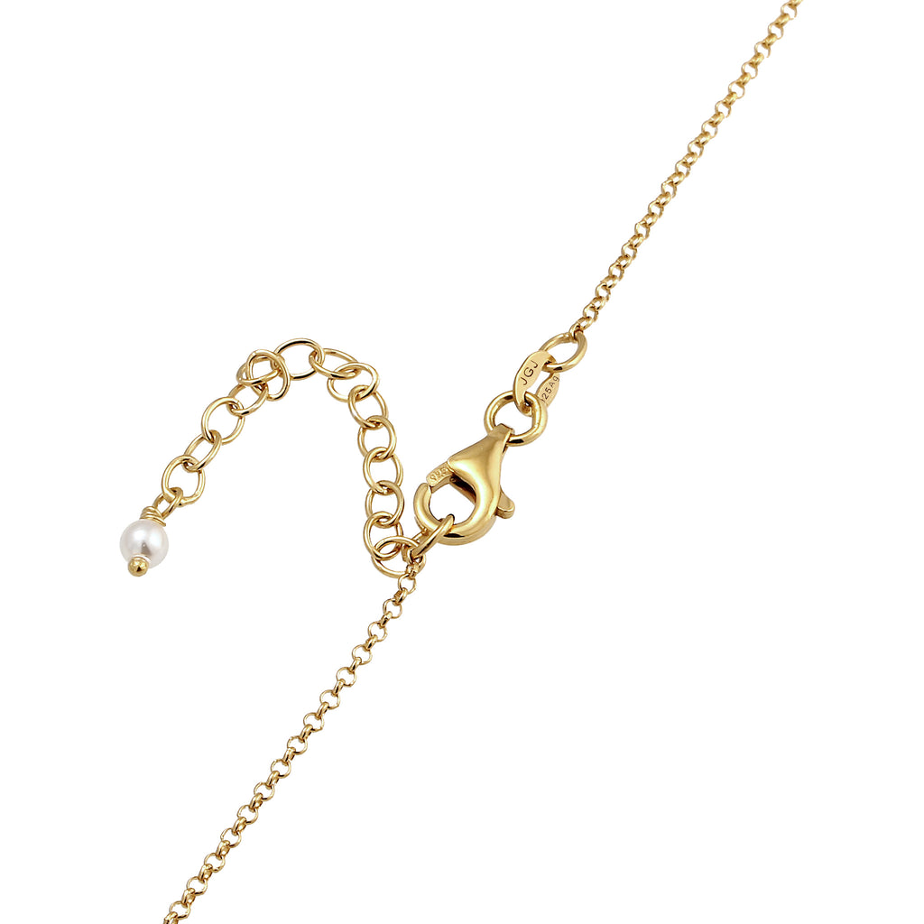Gold Kalung Perhiasan Perak 925 Wanita Choker Swarovski® Pearl Gold Plated