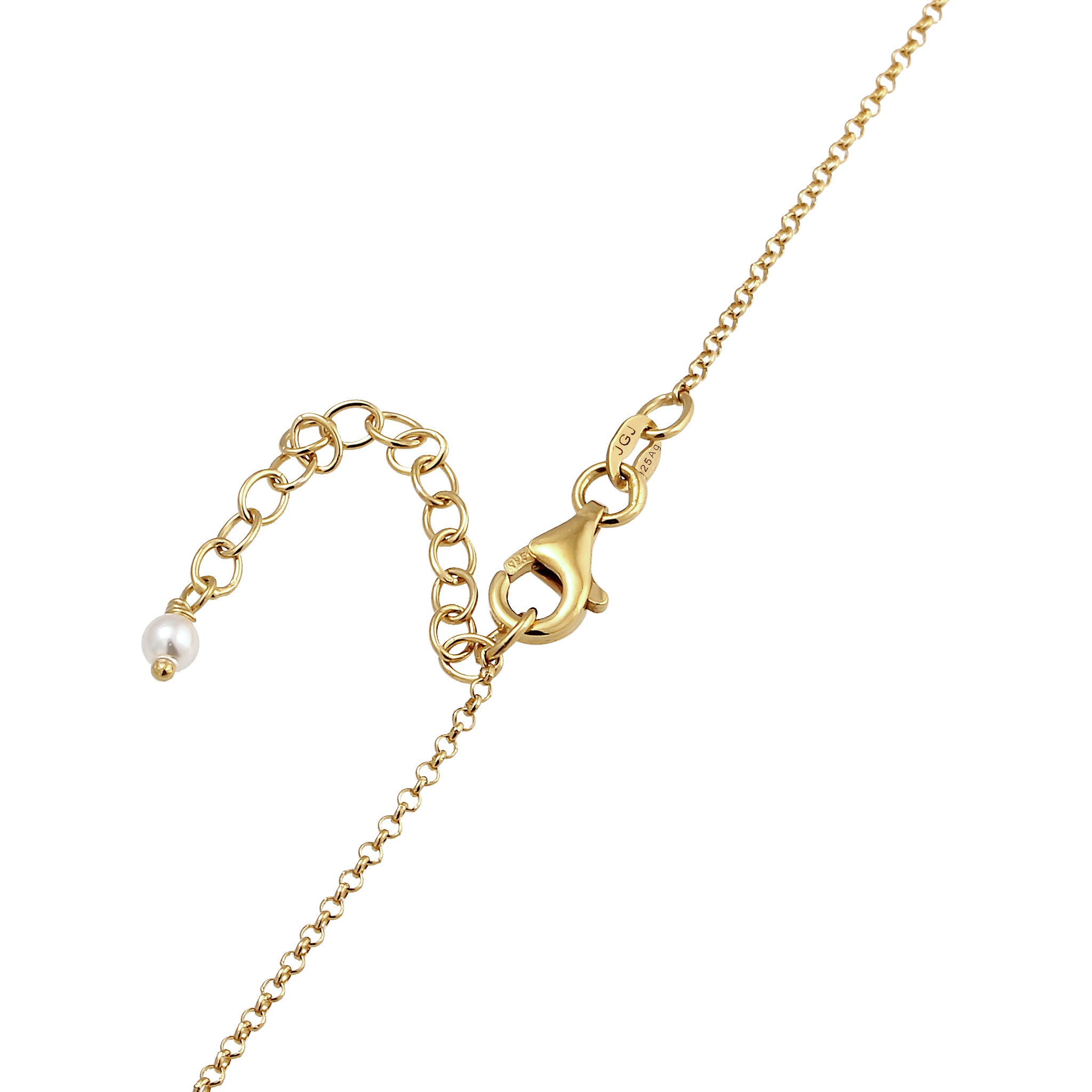Gold Kalung Perhiasan Perak 925 Wanita Choker Swarovski® Pearl Gold Plated
