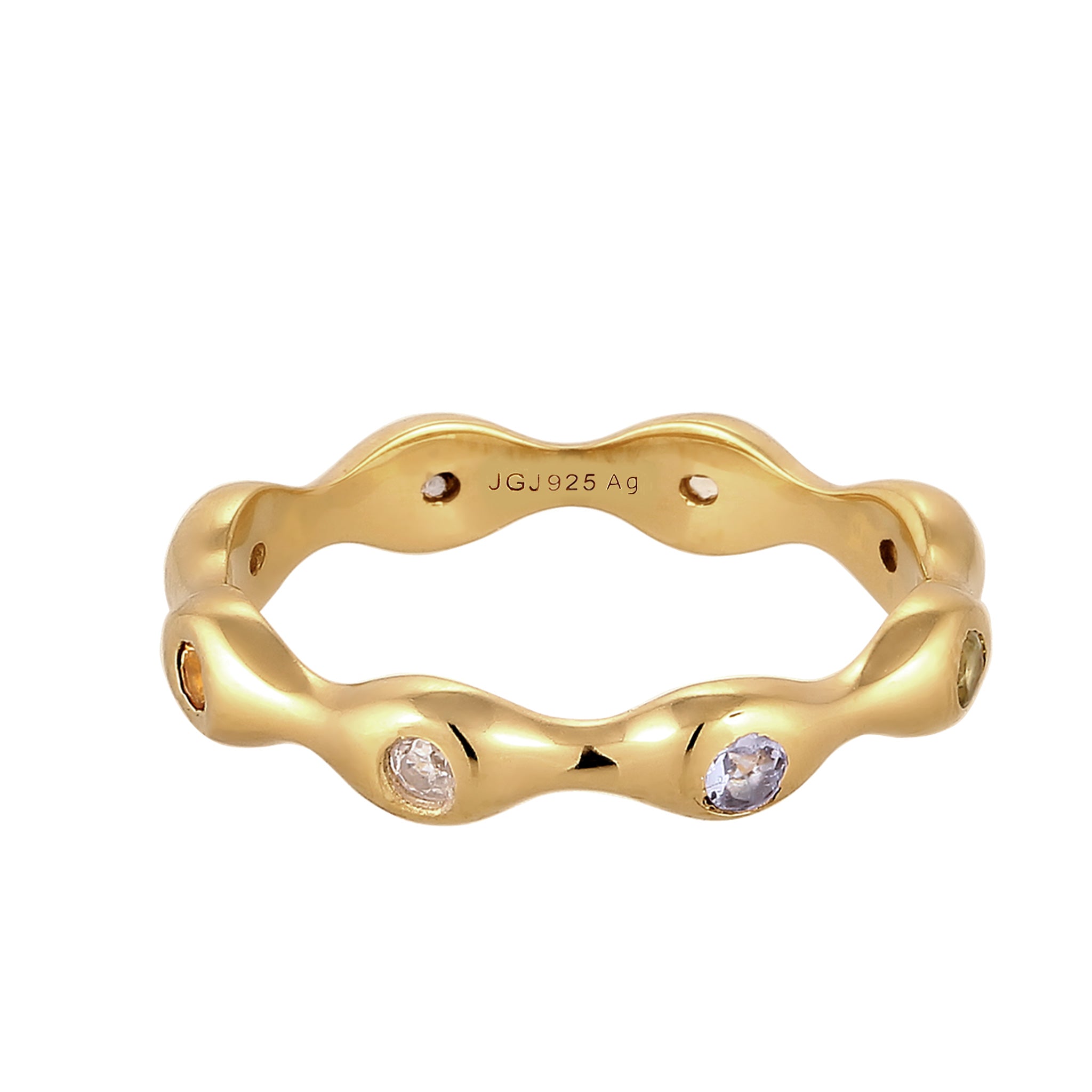 Gold Cincin Perhiasan Perak 925 Wanita Tanzanite Moonstone Citrine Gold Plated