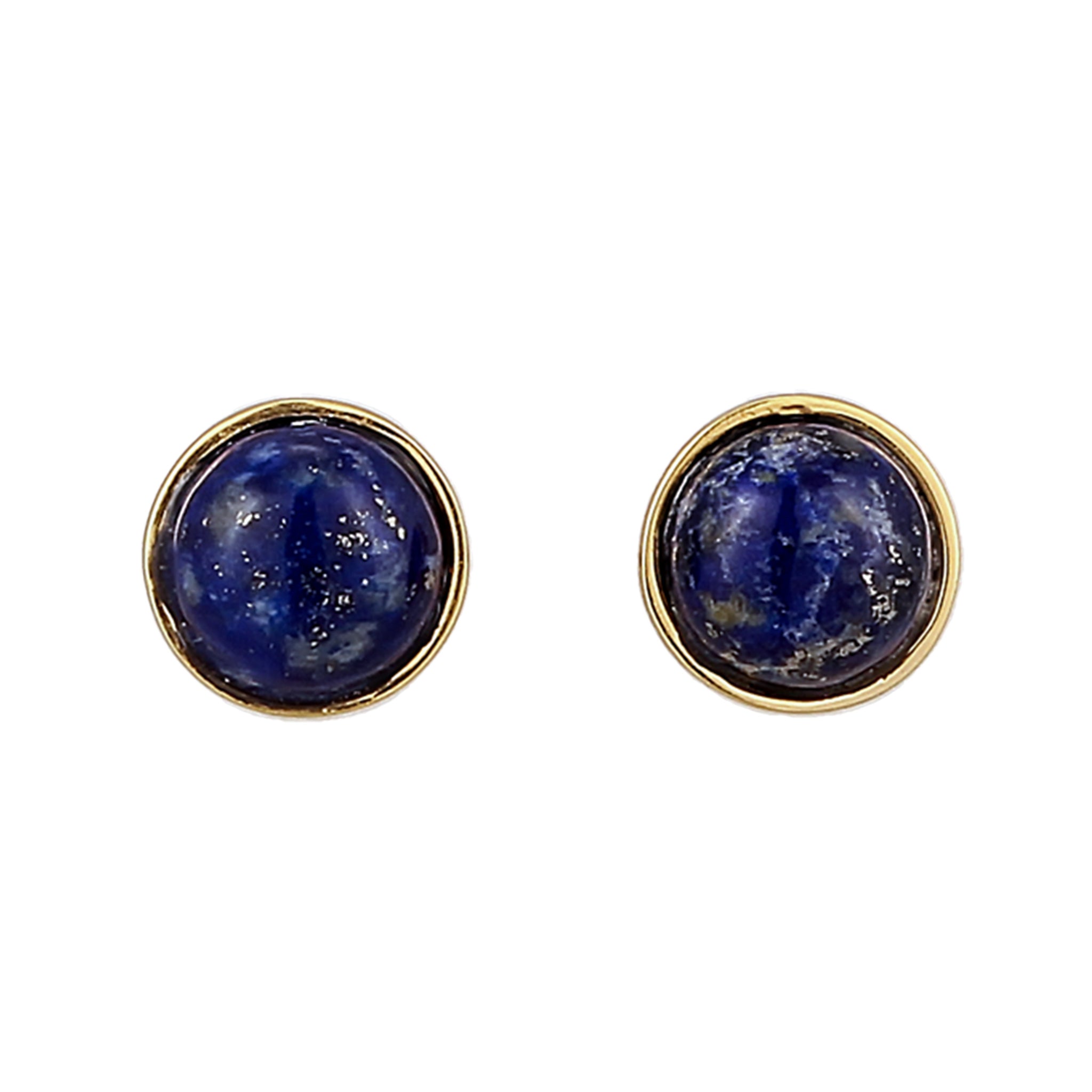 Gold Anting Perhiasan Perak 925 Wanita Stud Lapis Lazuli Gold Plated