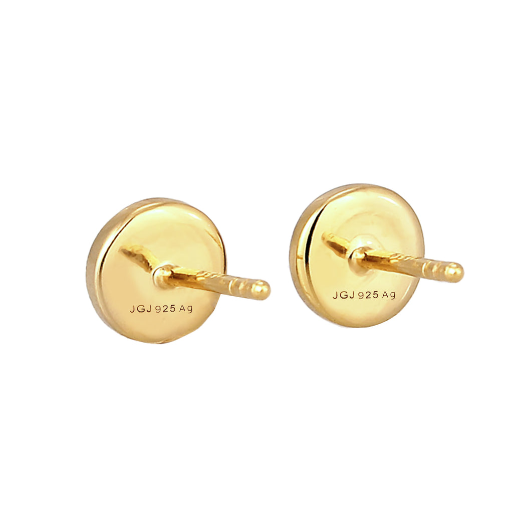 Gold Anting Perhiasan Perak 925 Wanita Stud Lapis Lazuli Gold Plated