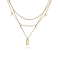 Gold Kalung Perhiasan Perak 925 Wanita Layer Chain Platelet Gold Plated