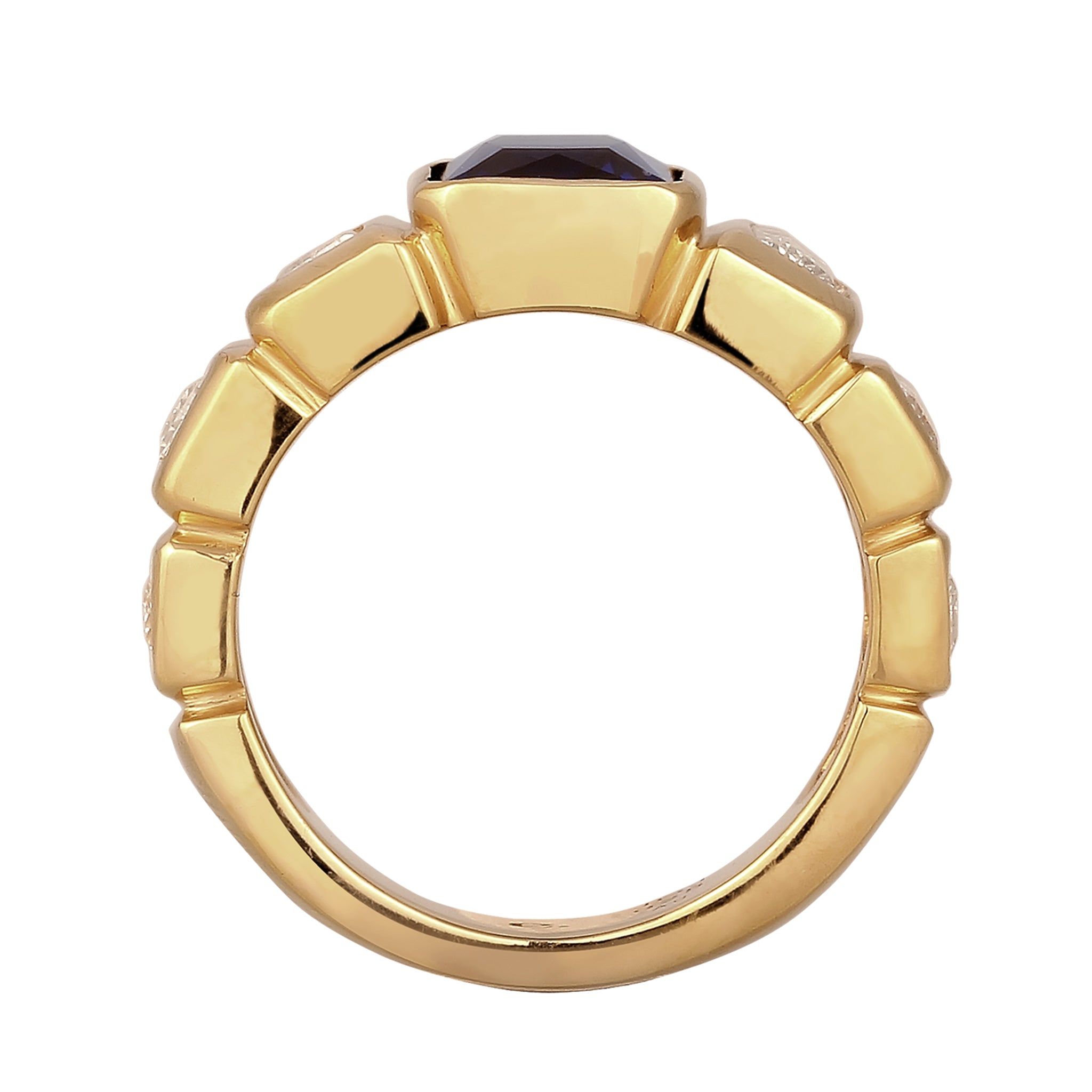 Gold Cincin Perhiasan Perak 925 Wanita Sapphire Topaz Gold Plated