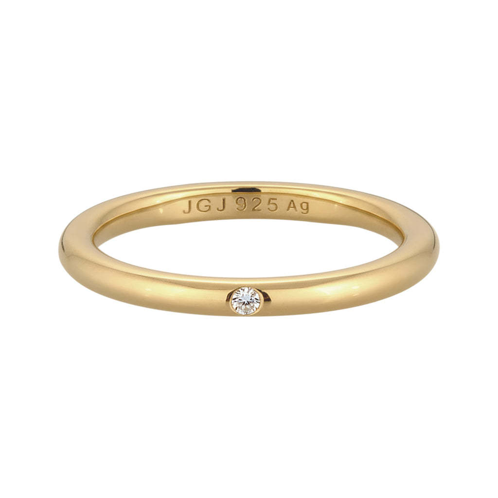 Gold Cincin Perhiasan Perak 925 Wanita Elegant Crystals Gold Plated