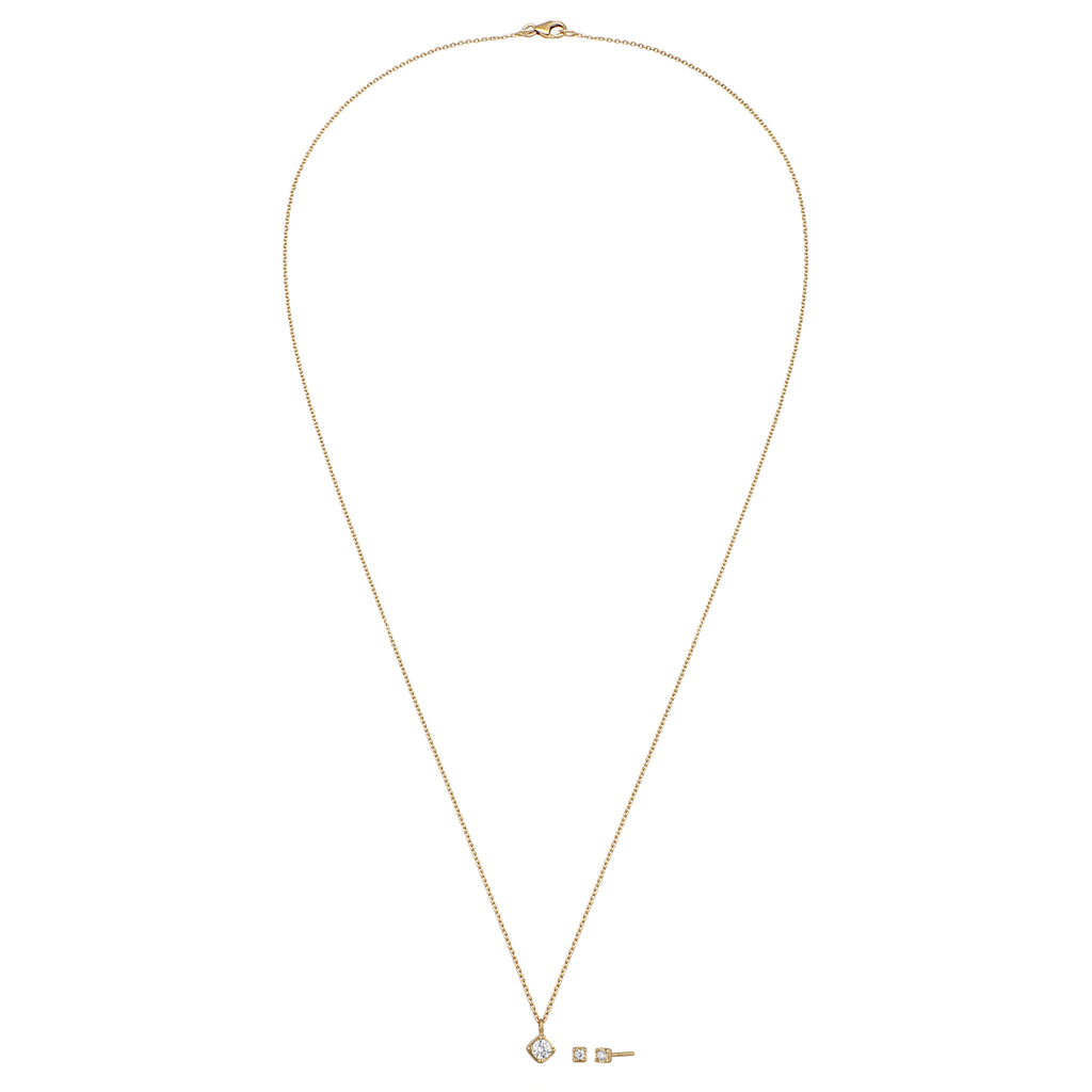 Gold Set Perhiasan Perak 925 Wanita with Crystals Gold Plated