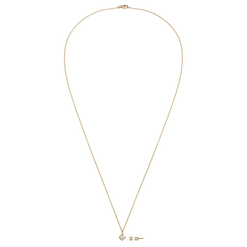 Gold Set Perhiasan Perak 925 Wanita with Crystals Gold Plated