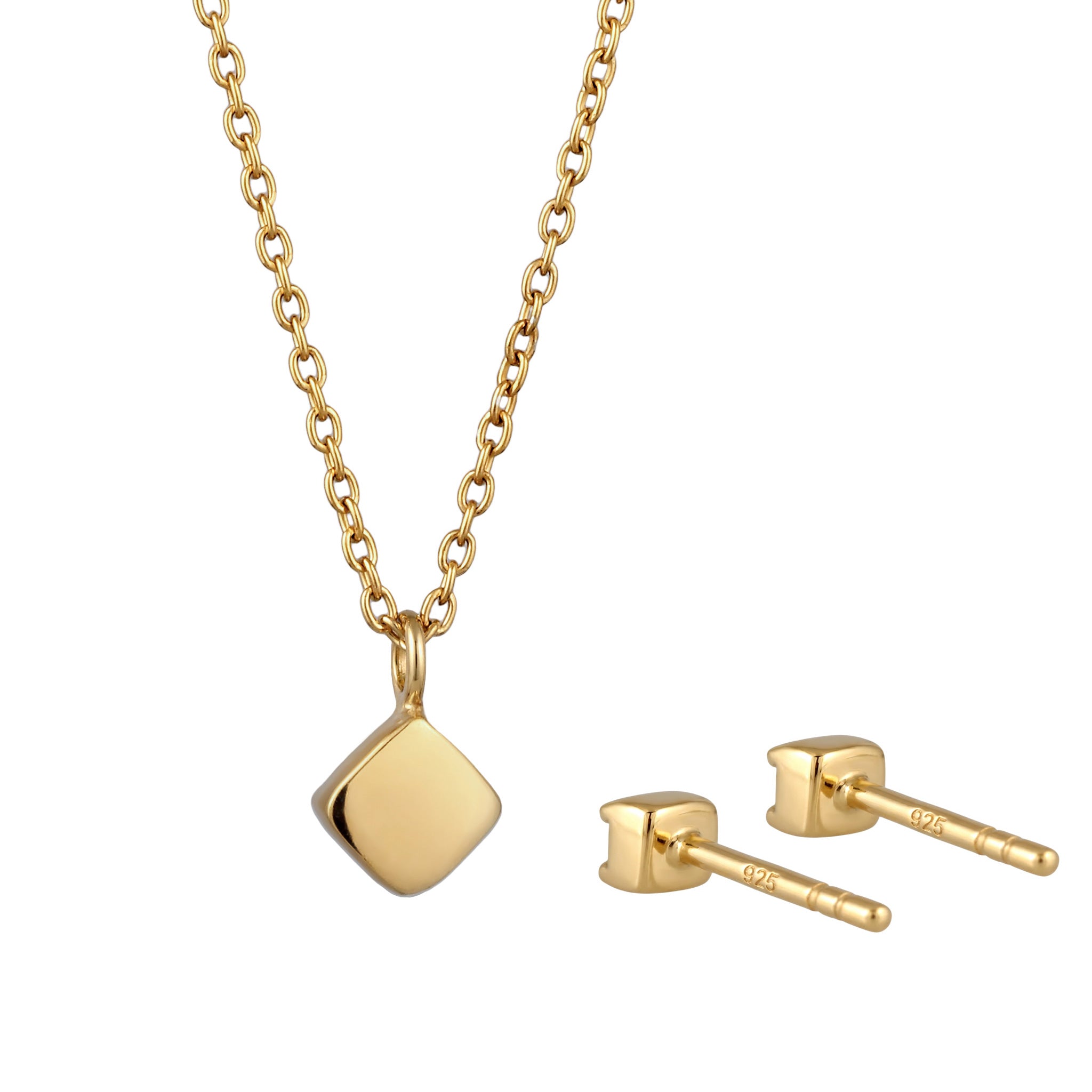 Gold Set Perhiasan Perak 925 Wanita with Crystals Gold Plated
