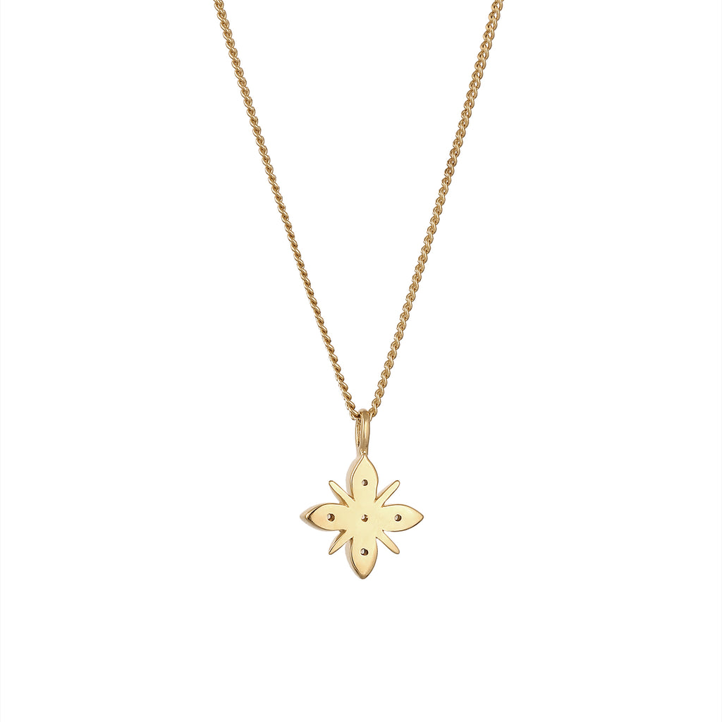 Gold Kalung Perhiasan Perak 925 Wanita Snowflake with Diamonds White Gold Plated