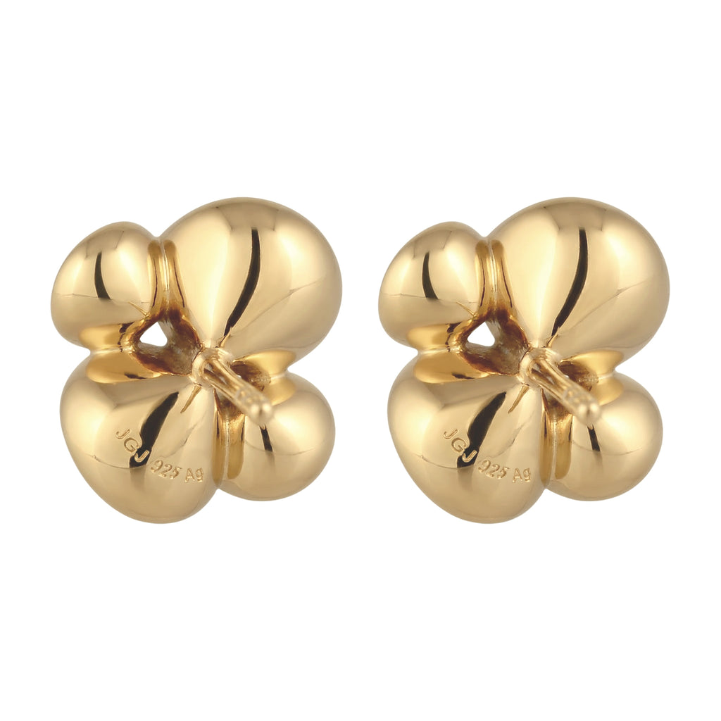 Gold Anting Perhiasan Perak 925 Wanita Stud with Green and White Crystals Gold Plated