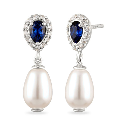 Silver Anting Perhiasan Perak 925 Wanita Swarovski® Crystals Pearl