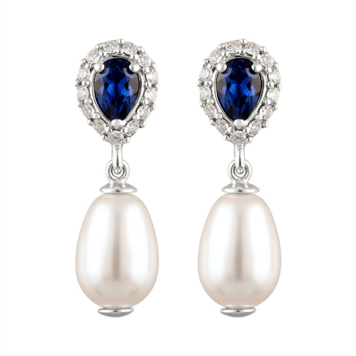 Silver Anting Perhiasan Perak 925 Wanita Swarovski® Crystals Pearl