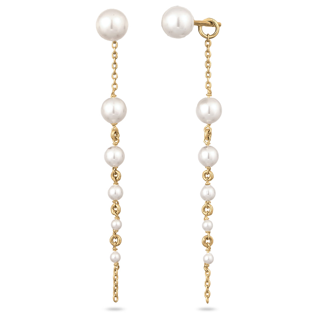 Gold Anting Perhiasan Perak 925 Wanita Stud Swarovski® Pearl Gold Plated