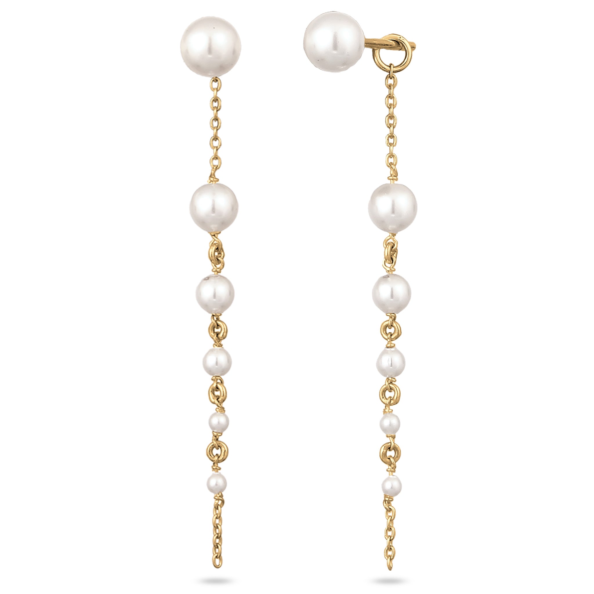 Gold Anting Perhiasan Perak 925 Wanita Stud Swarovski® Pearl Gold Plated