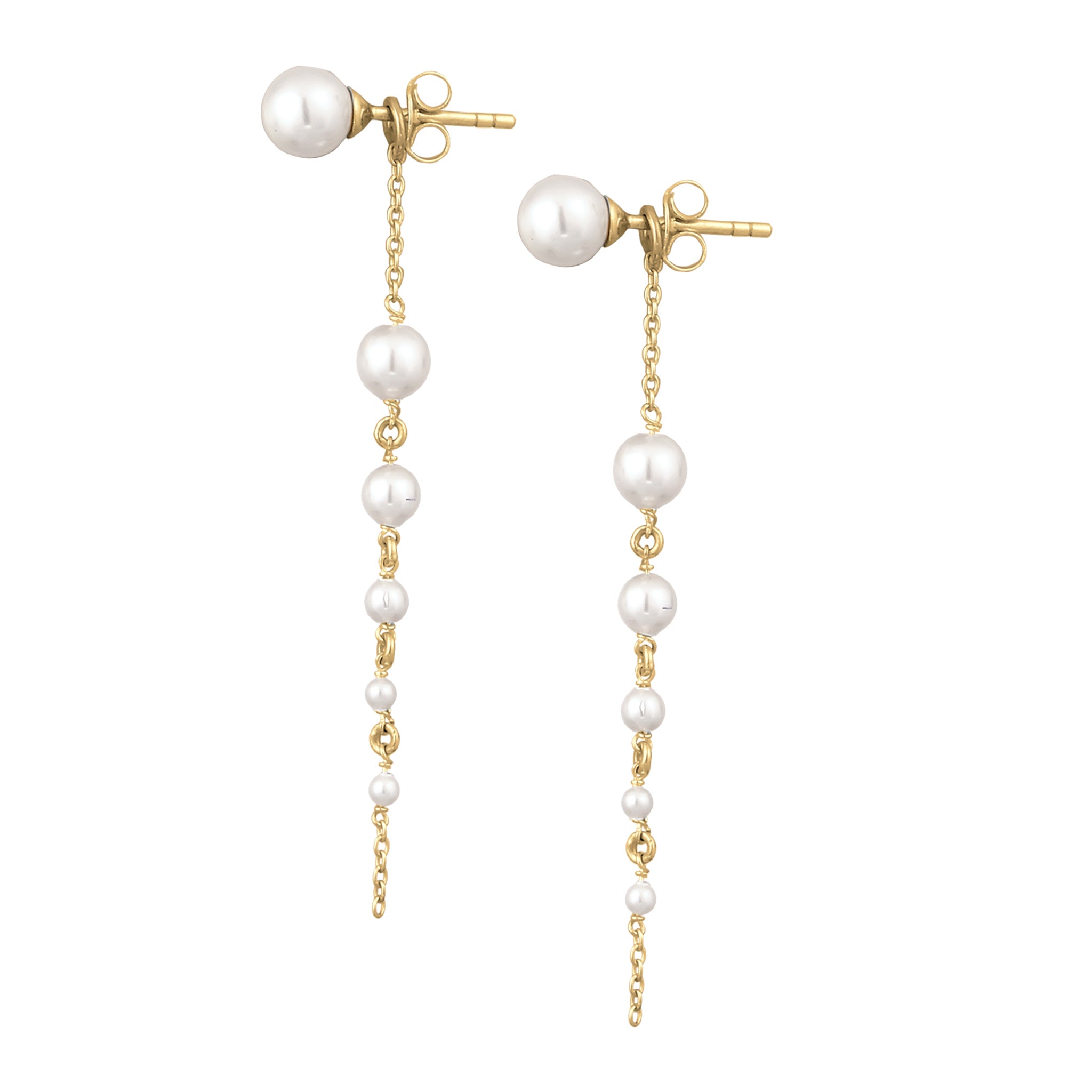 Gold Anting Perhiasan Perak 925 Wanita Stud Swarovski® Pearl Gold Plated