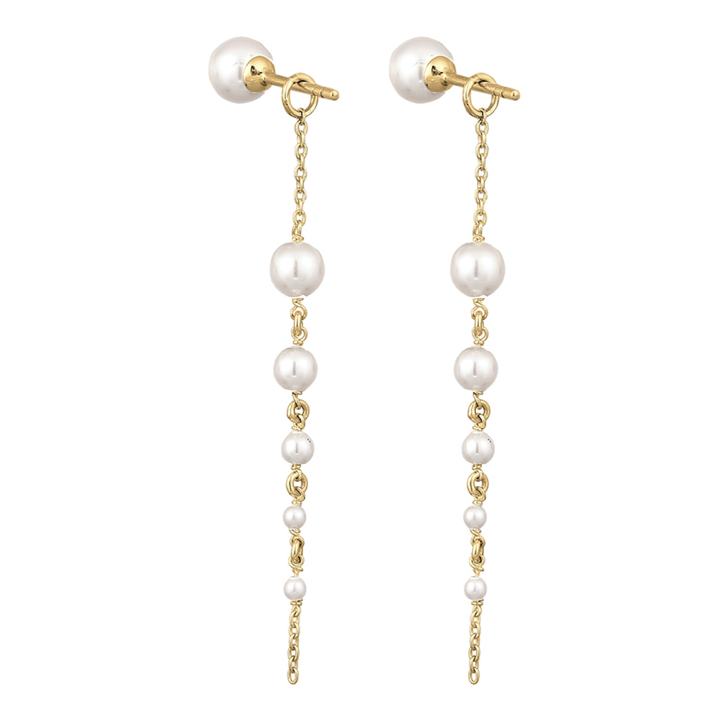 Gold Anting Perhiasan Perak 925 Wanita Stud Swarovski® Pearl Gold Plated