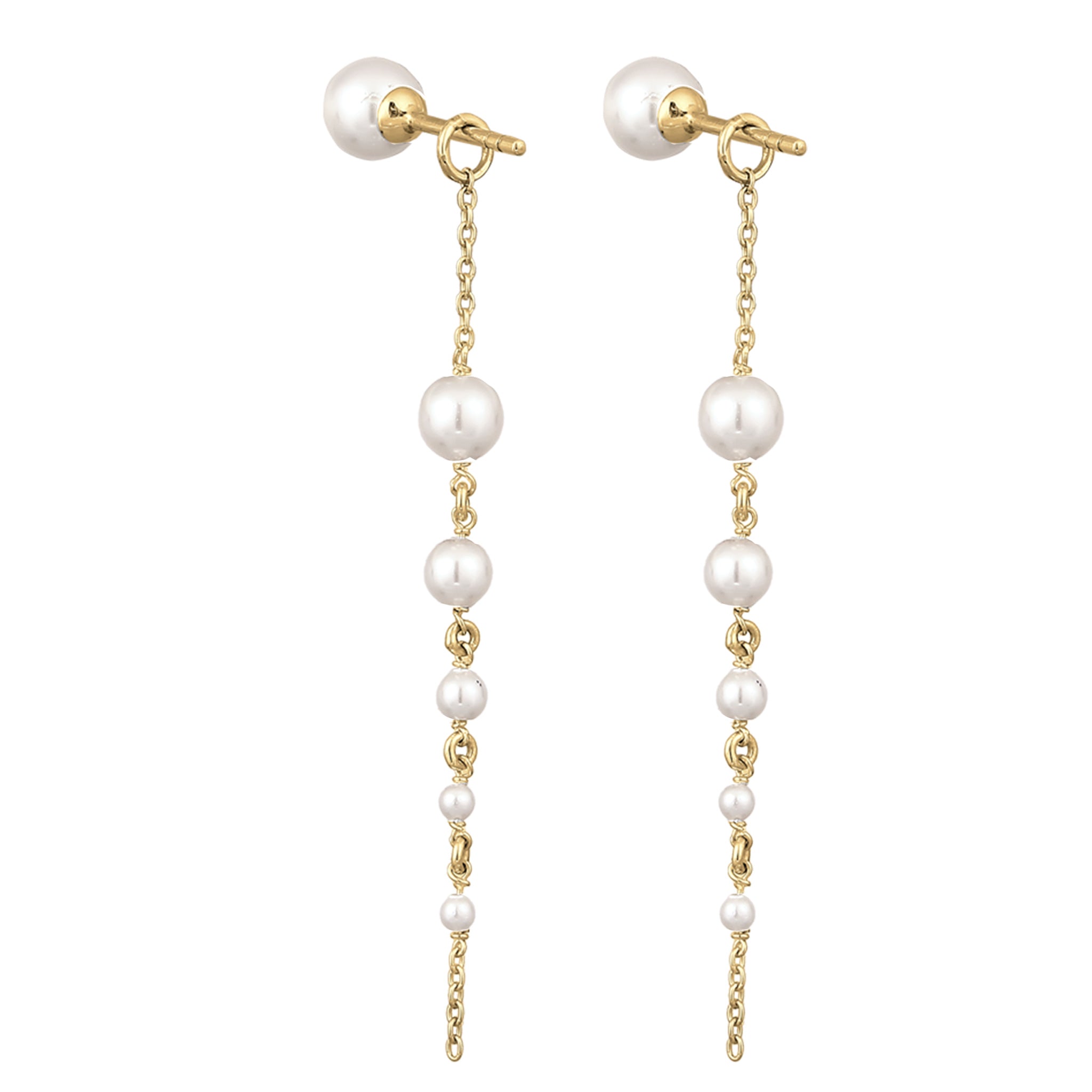Gold Anting Perhiasan Perak 925 Wanita Stud Swarovski® Pearl Gold Plated