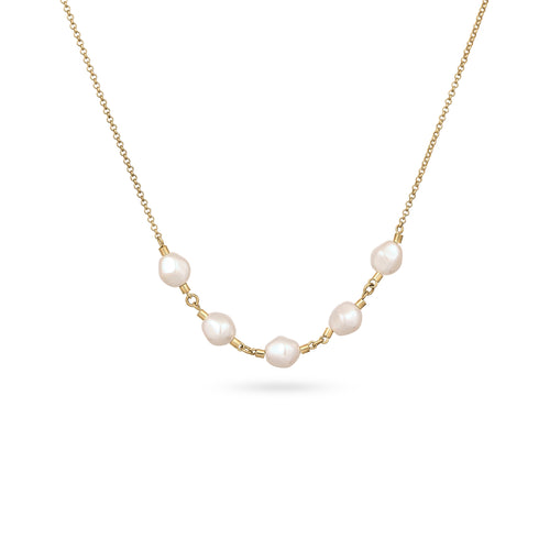 Gold Kalung Necklace Perak 925 Lapis Emas Wanita Mutiara Swarovski® Minimalis