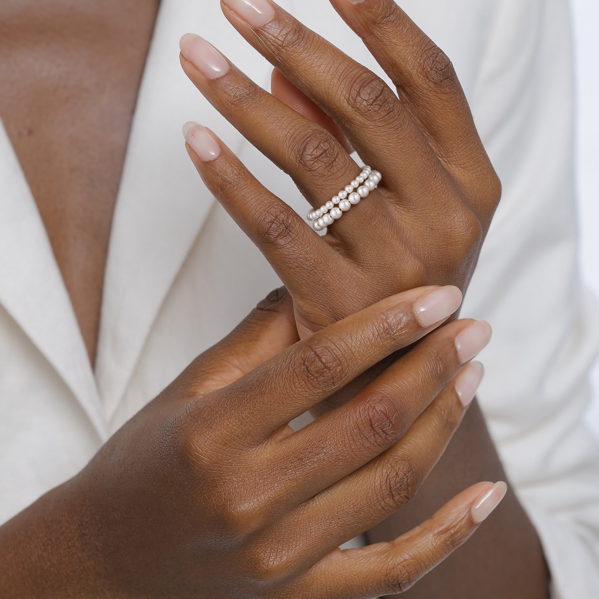 Silver Cincin Perhiasan Perak 925 Wanita Swarovski® Pearl