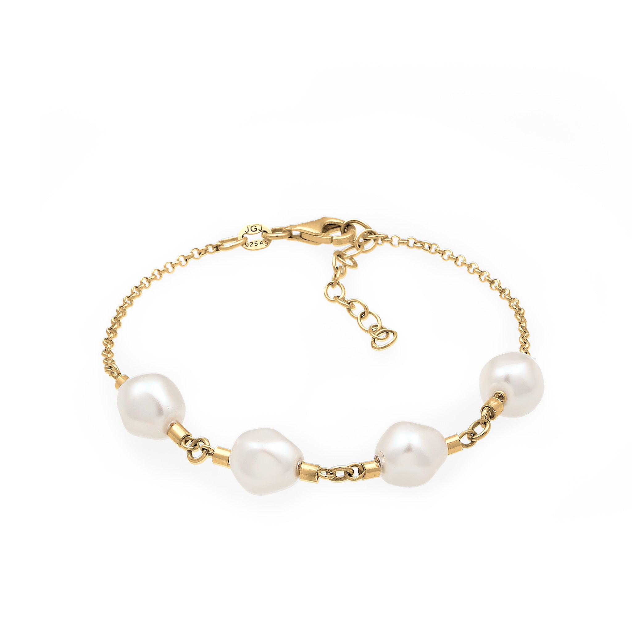 Gold Gelang Perhiasan Perak 925 Wanita with Pearl Gold Plated