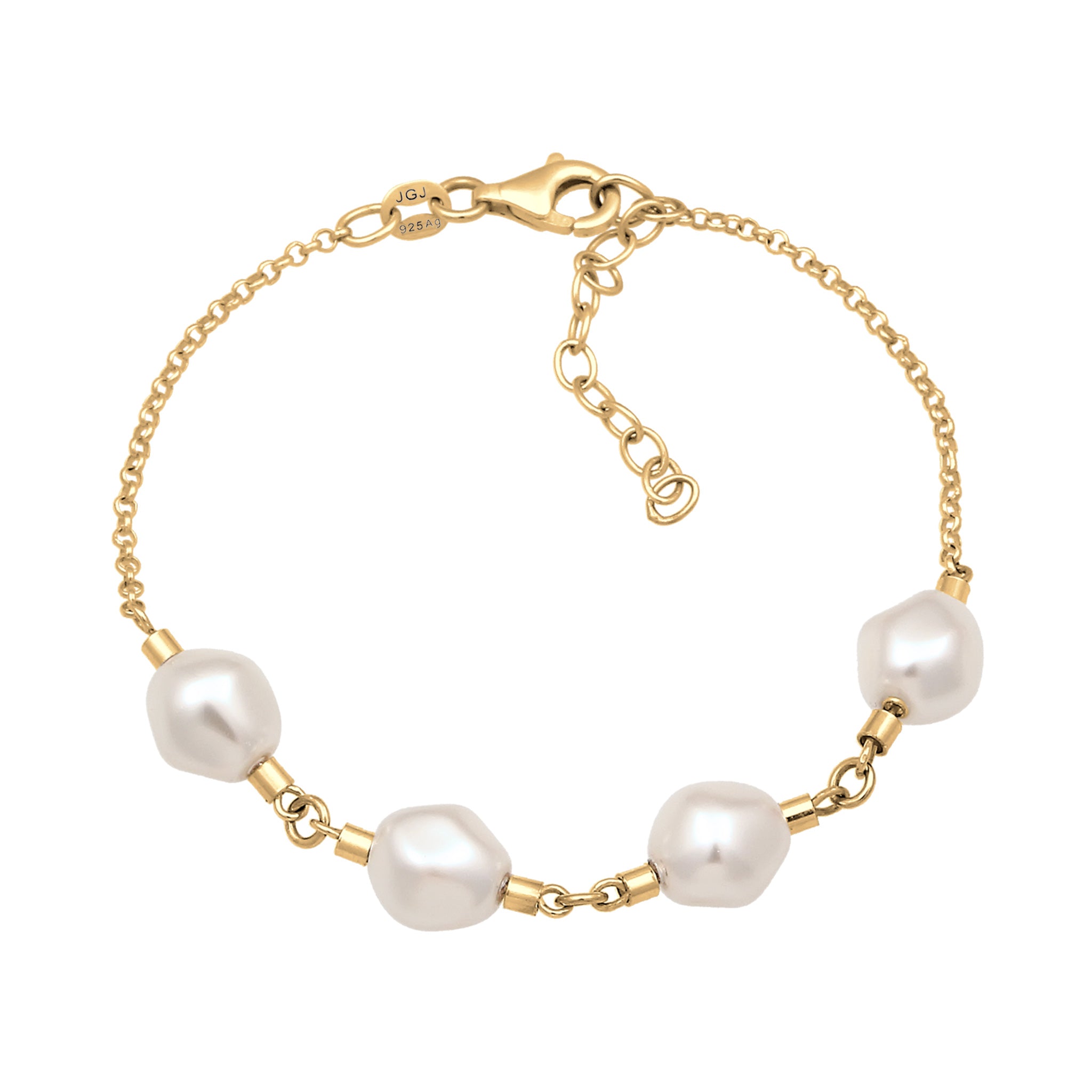 Gold Gelang Perhiasan Perak 925 Wanita with Pearl Gold Plated