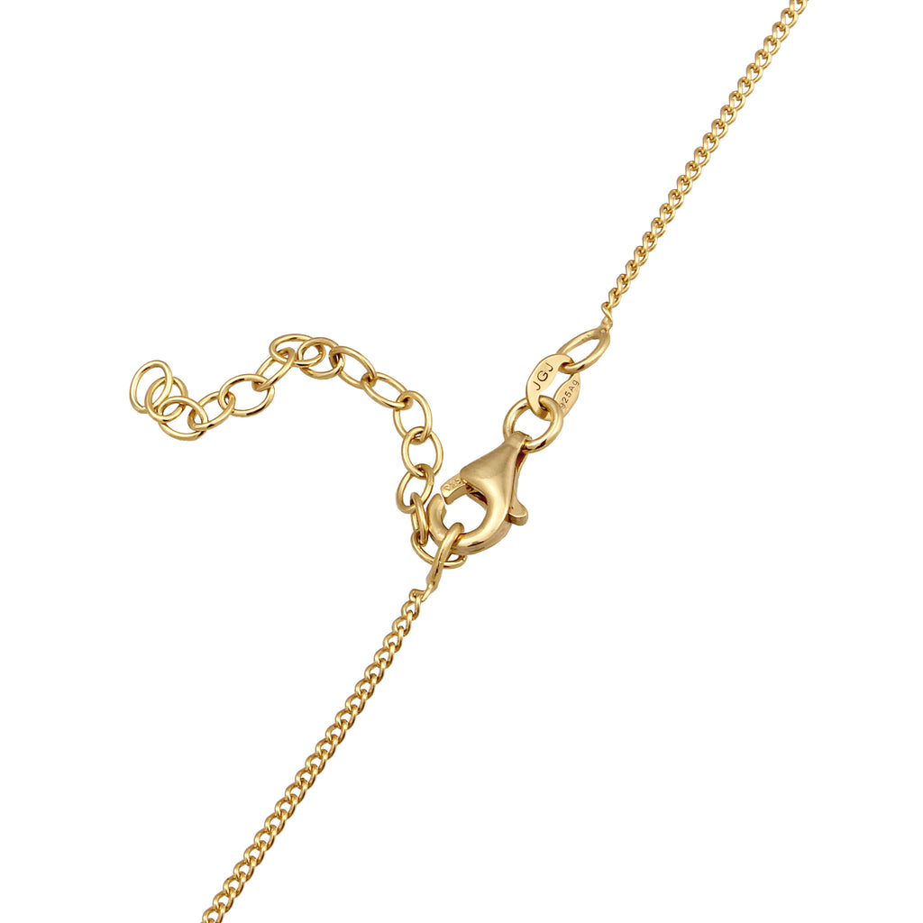 Gold Kalung Perhiasan Perak 925 Wanita Cross White Crystals Gold Plated