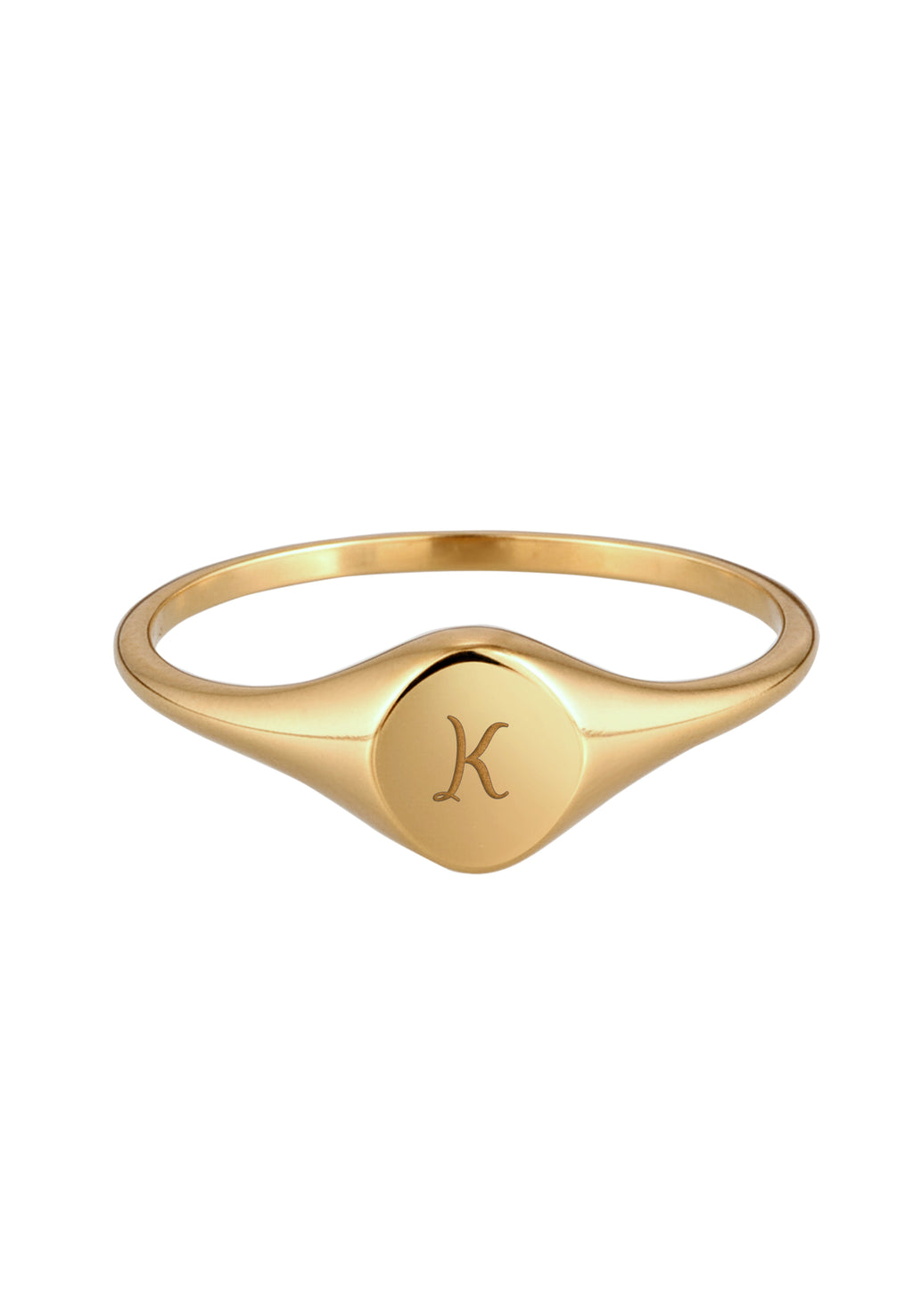Gold Cincin Perhiasan Perak 925 Wanita Signet Gold Plated
