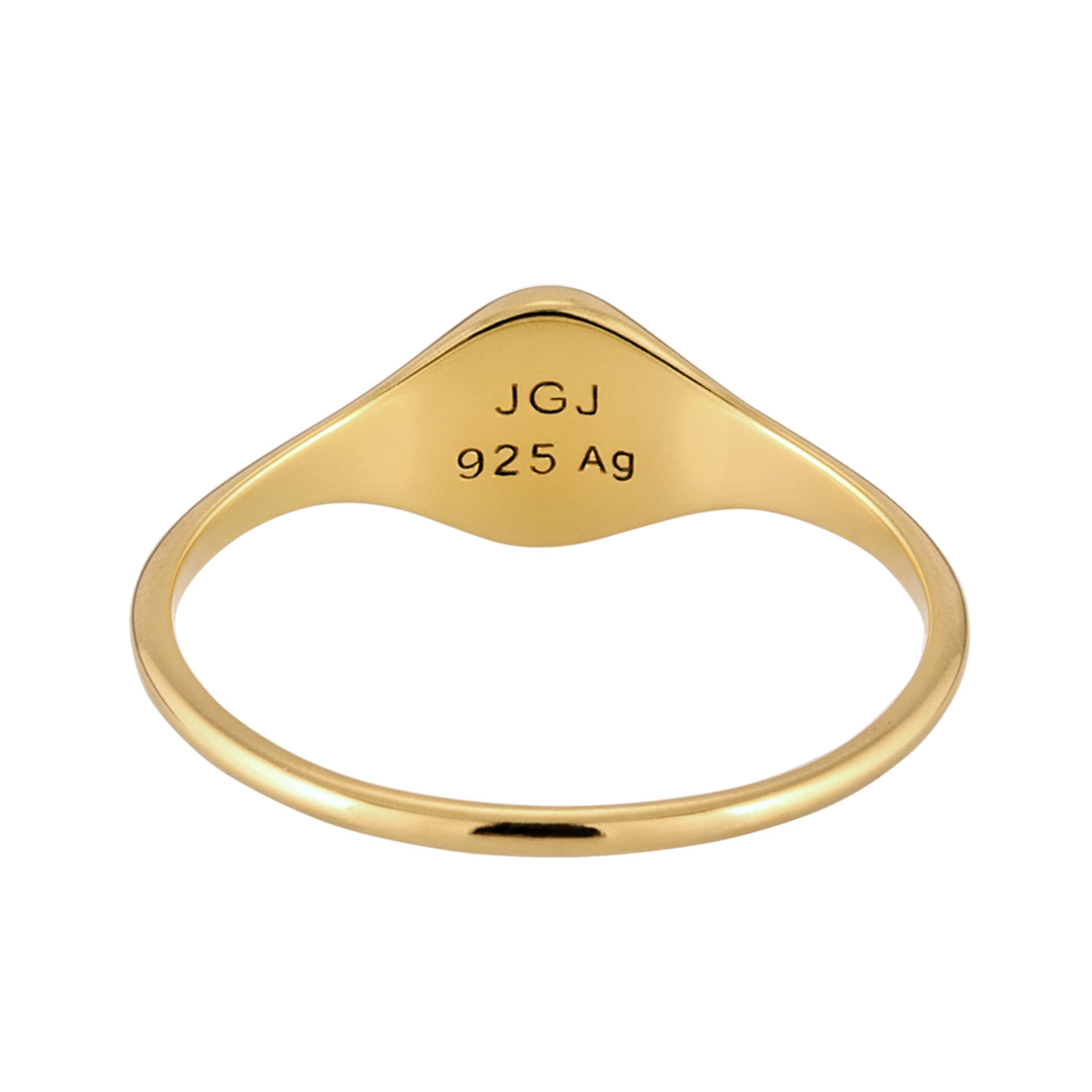 Gold Cincin Perhiasan Perak 925 Wanita Signet Gold Plated