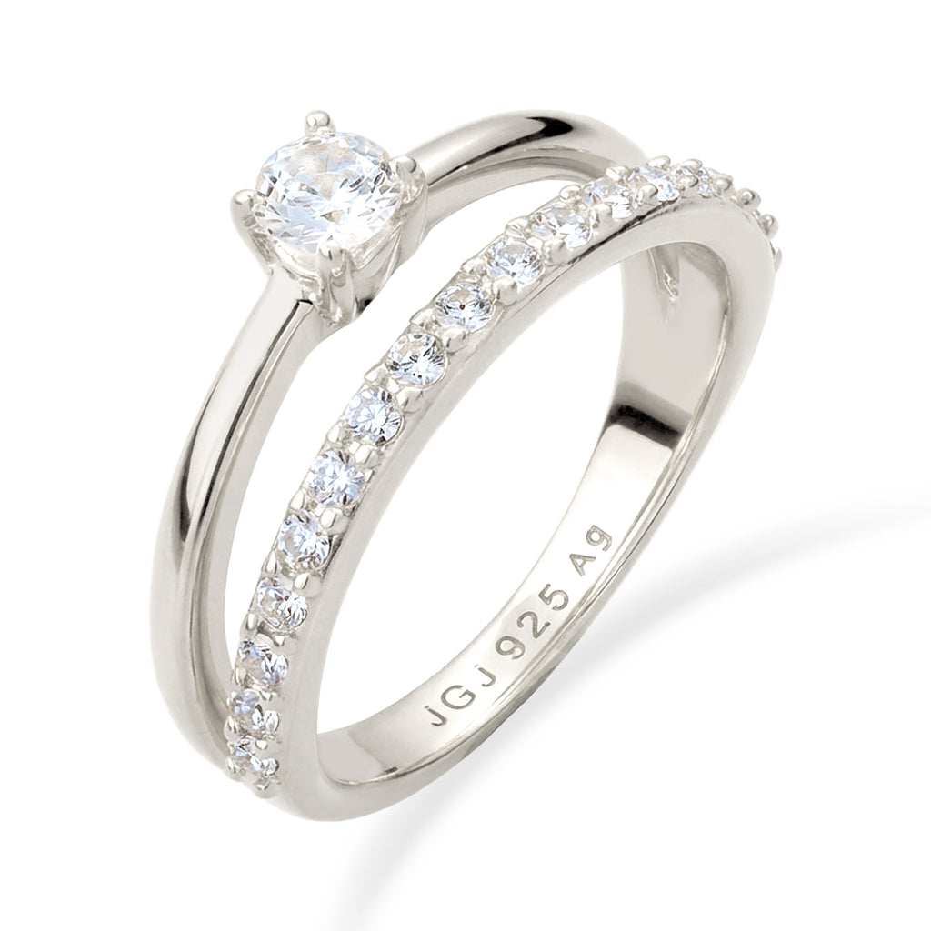 Duet Crystal Ring 925 Silver – Embellished with Crystals by Swarovski®
