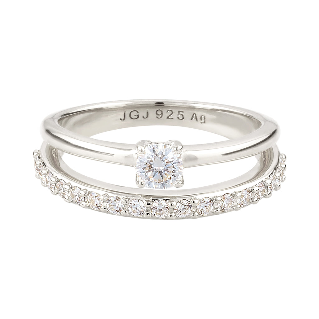 Duet Crystal Ring 925 Silver – Embellished with Crystals by Swarovski®