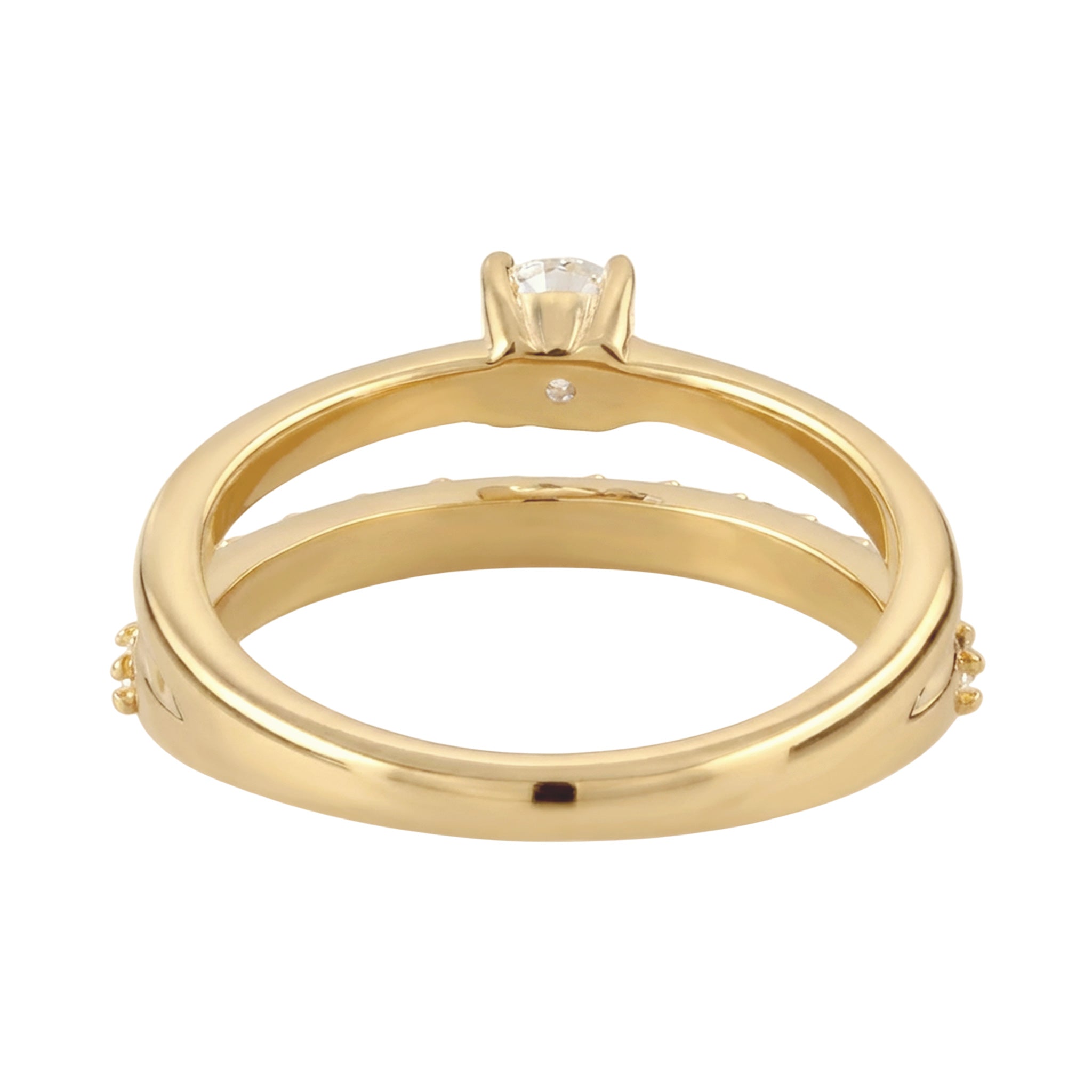 Gold Cincin Perhiasan Perak 925 Wanita White Crystals Gold Plated