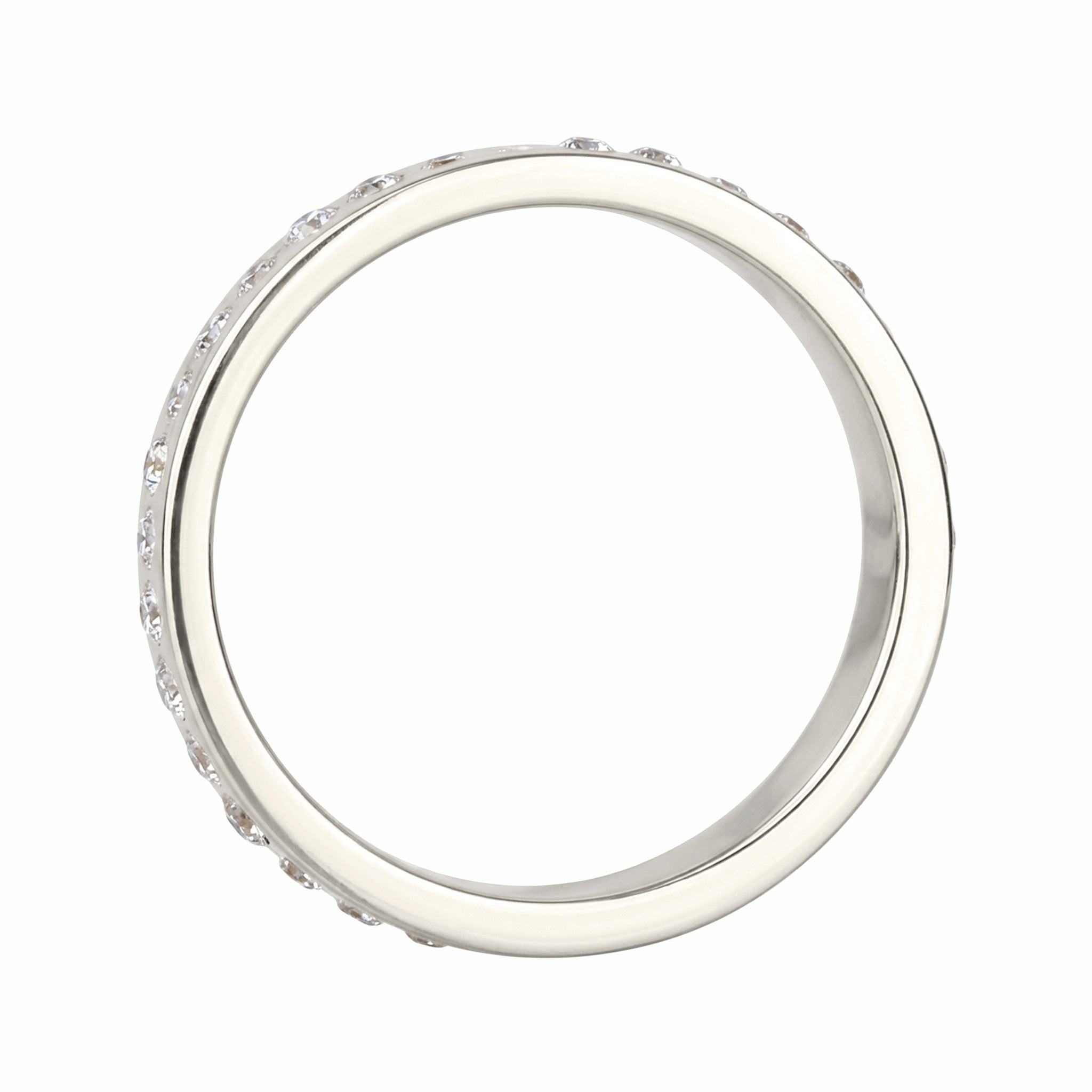 Silver Cincin Perhiasan Perak 925 Wanita Bandring White Swarovski® Crystals