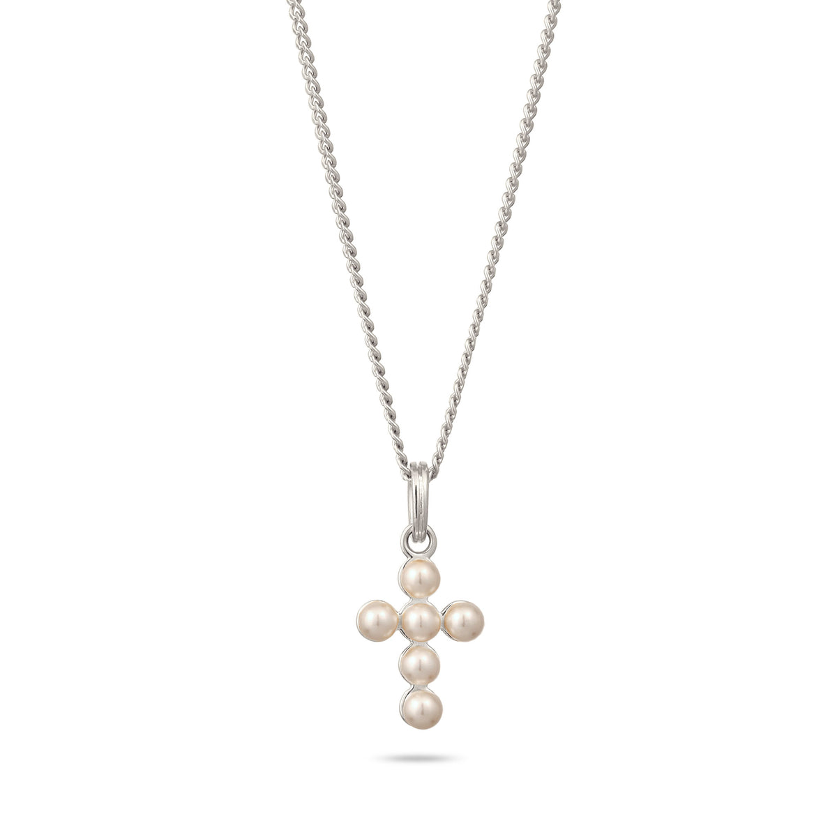 Cross Necklace 925 Silver – Embellished with Pearls by Swarovski®