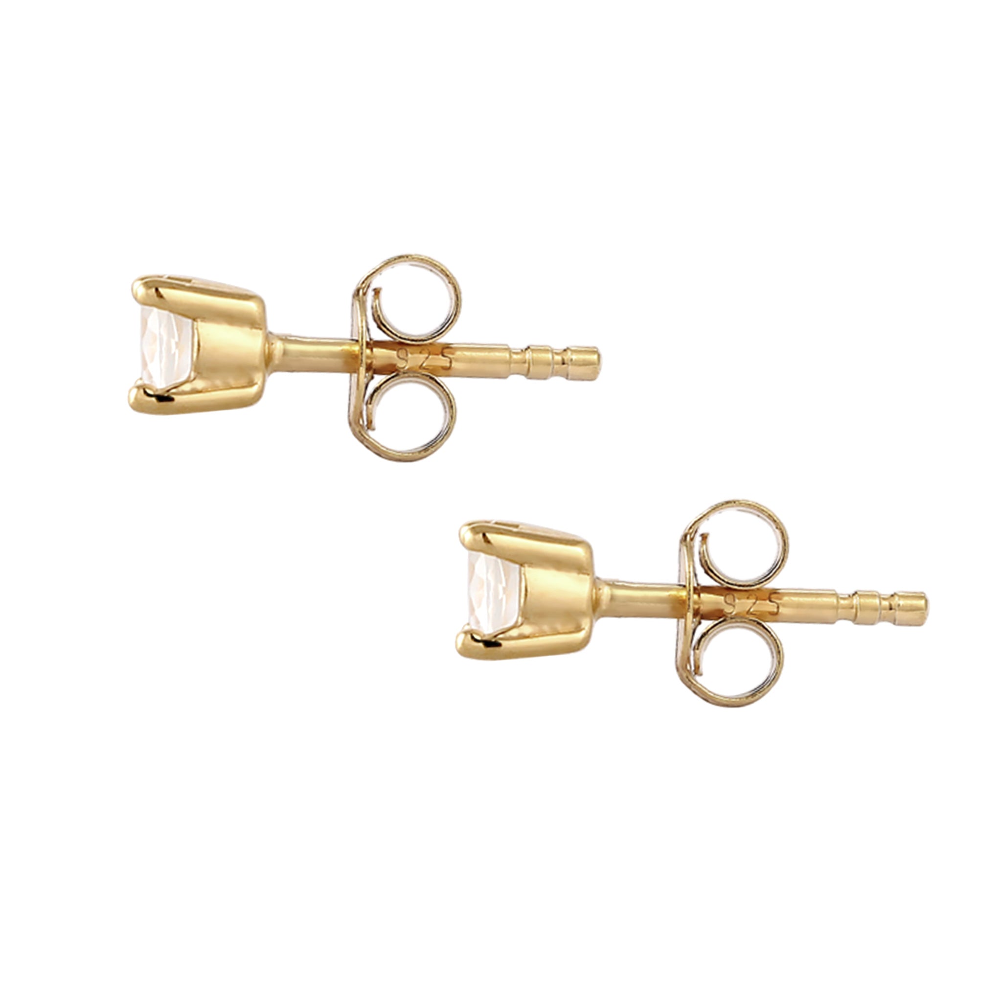 Gold Anting Perhiasan Perak 925 Wanita Moonstone Gold-plated