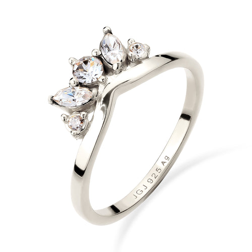 Crown Cluster Ring 925 Silver – Embellished with Crystals by Swarovski®